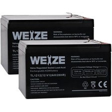 WEIZE 12V 12Ah SLA Rechargeable Battery w/ F2 Terminals - 2-Pack Deep Cycle AGM picture