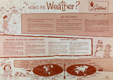 Linton's 1962 Vintage Paper Placemat Weather Facts Diner Restaurant *PL8 picture
