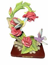 Precious Collection Ceramic Hummingbird and Roses Figurine picture