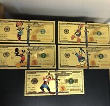 24k gold foil plated Mickey And Friends banknote set Disney Collectible picture