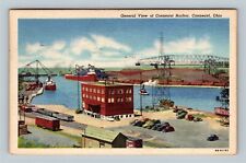 Conneaut OH, General View Of Conneaut Harbor, Linen Ohio c1953 Postcard picture