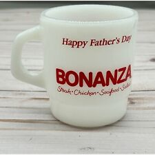 Vintage Bonanza Restaurant Milk Glass Coffee Cup Mug Happy Father's Day picture