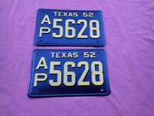 1952 Texas license plates, pair, NOS new, unissued picture