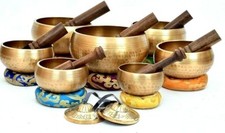 Tibetan Healing Yoga Set of 7 - Chakra Balance Tingsha and Beaten Bowl - Therapy picture
