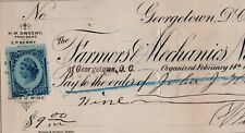 Vintage 1894 Bank Check Cheque FARMERS & MECHANICS NATIONAL BANK with Stamp picture