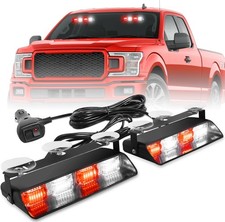 Emergency Strobe Lights HLauto 2002L Red White 48LED 8.5" Truck 2PCS picture