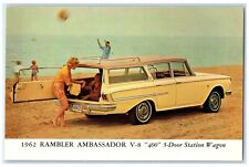 1962 Rambler Ambassador V-8 400 5 Door Station Wagon Car Beach Scene Postcard picture