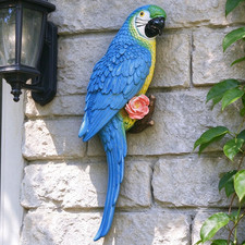 Bird Statue Hanging,Tropical Macaw Parrot Resin Figurine Garden Decorations picture