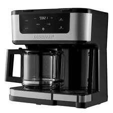 Side by Side Single Serve or 12 Cup Coffee Maker, Black with Stainless Inset picture