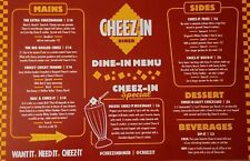 Rare Limited Edition Cheez-In Diner Menu picture