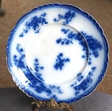 Antique W. H. Grindley Flow Blue Marechal Niel Dinner Plate. 10inch Diam. picture