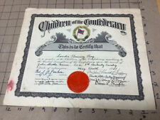 Original Vintage - Children of the Confederacy - May 4, 1937 certificate picture