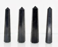 One (1) Black Shungite Obelisk Point Crystal Tower Point picture