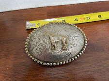 Western Cowboy Bronco Horse Maplemex GM13 Mexico Vintage Belt Buckle Heavy picture