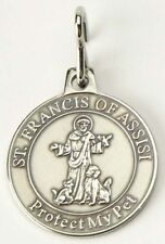 St. Francis of Assisi Protect My Pet Saint Medal Dog Cat Nickel Finish Catholic picture