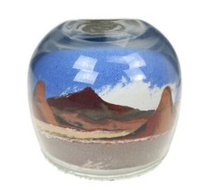 2.5” Painted Desert Sands Arizona Artist Paperweight Figurine Native Mountains picture