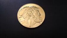 Leonardo Da Vinci 24K Electroplate Gold Sterling Silver Head of a Pharisee Medal picture