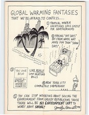 Postcard Global Warming Fantasies That We're Afraid To Confess Humor Card picture