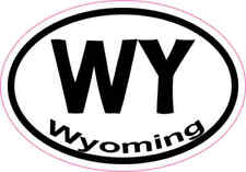 3 X 2 Oval WY Wyoming Sticker Vinyl State Vehicle Window Stickers Bumper Decal picture