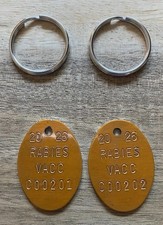 2 Pcs Aluminum 2026 Rabies Vaccination Dog Tags  Vet Tag Dogs Cats picture