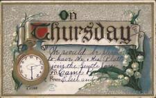 Day of Week 1911 Invitation Postcard 1c stamp Vintage Post Card picture