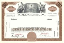 Rorer-Amchem, Inc. - 1988 dated Specimen Stock Certificate - Specimen Stocks & B picture
