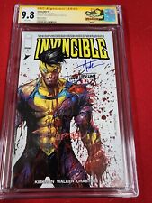 Invincible #1 CGC 9.8 SS Tyler Kirkham Battle Damage Trade Whatnot 2X Signed picture