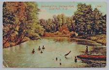 Postcard 1914 Sioux Falls South Dakota Swimming Pool Natural Pond Trees A17 picture