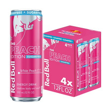 Red Bull Peach Edition Sugarfree Energy Drink, White Peach, 12 fl. oz., Pack of  picture