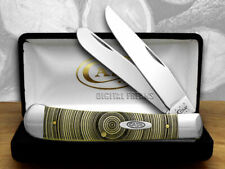 Case xx Trapper Knife Tree Rings Yellow Delrin 1/1000 Stainless Pocket Knives picture