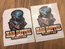 Lot 2 MAD HATTER Nutrients & Soils Cannabis Hydroponics Big Glossy Sticker Rare picture