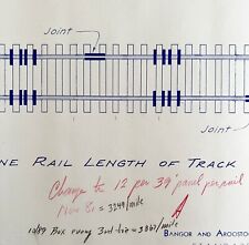 1958 Railroad Bangor Aroostook Track Rail Anchor Placement Blueprint H31 DWDD13 picture