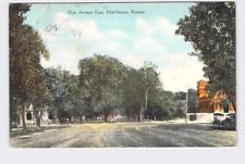 PPC Postcard KS Kansas Hutchinson First Ave East Street View 1909 R.P.O. Postmar picture