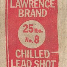 Vintage Sturdy Canvas 25lb Lawrence Brand Chilled Lead Shot Empty Bag #8 (36) picture