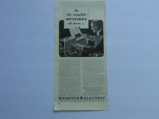 1942 WEBSTER ELECTRIC TELETALK Intercomunication vintage art print ad picture