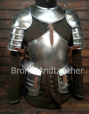 Medieval set body armor pauldrons with gorget skirt 18Ga Steel Larp Costume picture