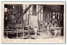 1916 Schneider Factories Casting Of 50 Ton Ingot Le Creusot France Postcard picture
