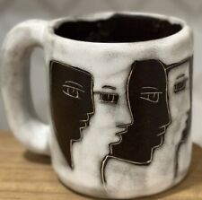 Vintage MARA Mug Mexico FACES Stoneware Jumbo Mug Coffee Tea Art Handmade RARE picture