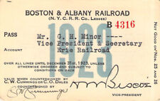 BOSTON ALBANY 1923   RAILROAD RR RWY RY RAILWAY PASS picture