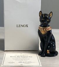Lenox Bastet Egyptian Goddess Cat Rare Black Porcelain 24k Trim 1995 NIB + COA picture