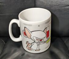 Vtg 1997 Pinky and the Brain Big Coffee Mug - White Cup Science Lab Extra large picture