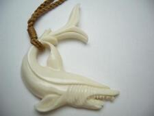 Hawaiian Hawaii Jewelry Shark Style Bone Carved Pendant Necklace/Choker # 35110 picture