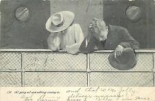 Seasick Couple Steamship Comic Humor 1906 undivided Postcard 21-10544 picture