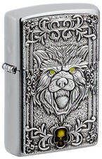 Zippo Wolf Emblem Design Brushed Chrome Windproof Lighter, 48690 picture