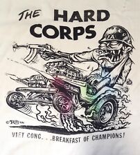 Vintage Ed Roth Vietnam Era T-Shirt Hard Corps Viet Cong Breakfast 1966 Airbrush picture