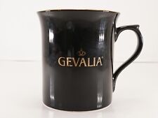 GEVALIA Porcelain Coffee Mug Tea Cup Black Gold Trim Wording MINT picture