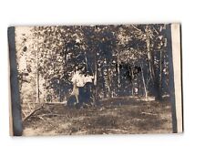 1910s Antique RPPC Postcard Velox Back Forest Scene Group of People picture