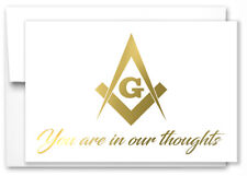 MASONIC GET WELL GREETING NOTE/ CARD- GOLD FOIL- WITH ENVELOPES - SET OF 10 picture