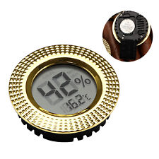 1 PC Travel Digital Cigar Humidor Hygrometer Round Gold Gauge New Thermometer picture