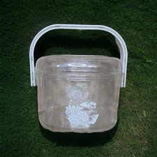 RARE 1980s Himark Cameleon 3 pc (insert/lid) Clear Acrylic Ice Bucket, Sea Life picture